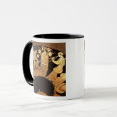 Kylix van het Attische rode cijfer dat Dionysus en Mok (Voorkant links)