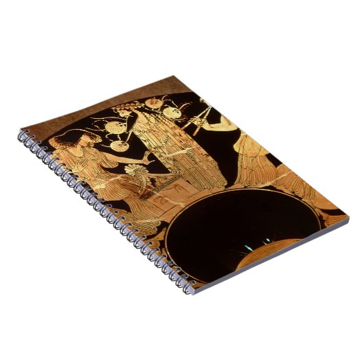 Kylix van het Attische rode cijfer dat Dionysus en Notitieboek (Rechterzijde)