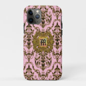 Kylsworth Damask Victoriaans Girl Monogram Case-Mate iPhone Case (Achterkant)