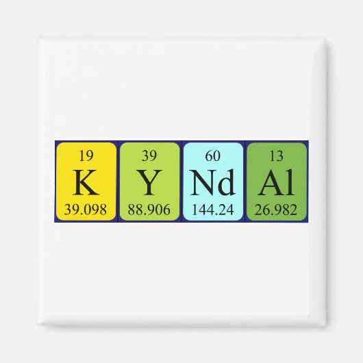 Kyndal periodiek table name magnet (Voorkant)