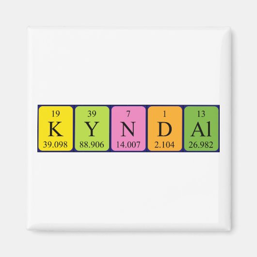 Kyndal periodiek table name magnet (Voorkant)