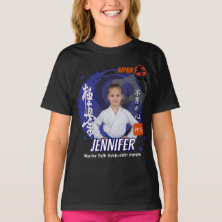 Kyokushin Girl Blue Belt Personalized Team T-shirt