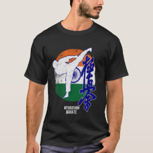 Kyokushin India Karate Indiase vlag Kyokushinkai D T-shirt