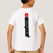 Kyokushin Japanese Calligraphy Katakana Name Kids T-shirt (Achterkant)