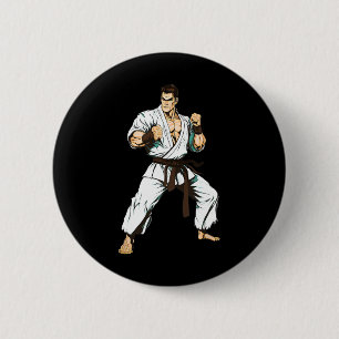 Kyokushin Karate Beoefenaar - Japanse Vechtkunsten Ronde Button 5,7 Cm