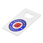 Kyokushin Karate Creditkaart Flessenopener (Achterkant Gekanteld)