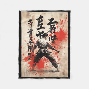 Kyokushin Karate Japanse Kalligrafie Vechtkunst Fleece Deken