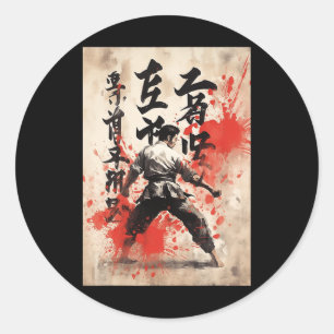 Kyokushin Karate Japanse Kalligrafie Vechtkunst Ronde Sticker