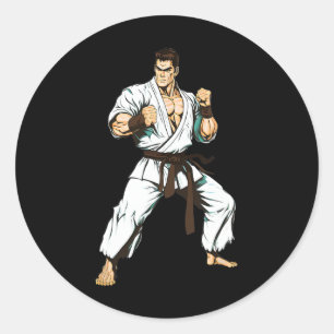 Kyokushin Karate Vechters - Japanse Vechtkunsten  Ronde Sticker