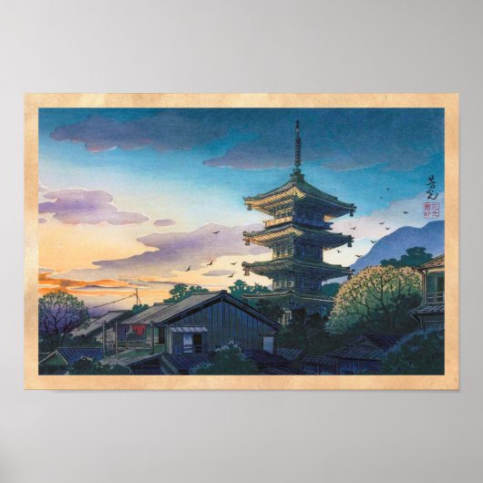 Kyoraku trekt Nomura Yasaka pagoda sunshine Poster (Voorkant)
