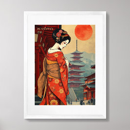 Kyōto 京都 Japan geisha retro Briefkaart Poster