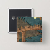 Kyoto-brug door moonlight vierkante button 5,1 cm (Voorkant /achterkant)