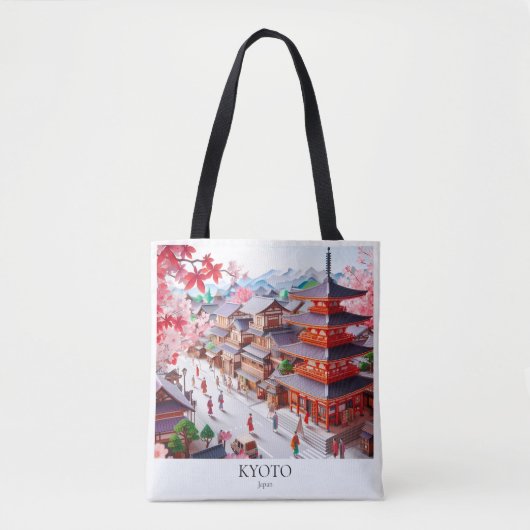 Kyoto Dreamscape All-Over-Print Canvas tas Medium (Voorkant)