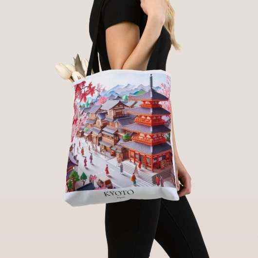 Kyoto Dreamscape All-Over-Print Canvas tas Medium (Dichtbij)
