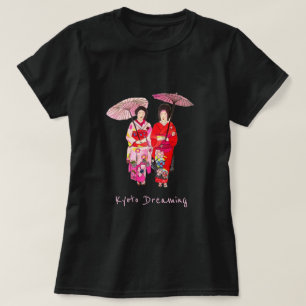 Kyoto-droomslogan Japanse schattige Geisha kimono T-shirt
