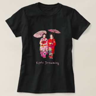 Kyoto-droomslogan Japanse schattige Geisha kimono T-shirt