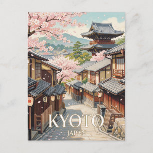 Kyoto Gion Indigo Lente Reis Briefkaart