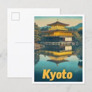 Kyoto Japan Art Vintage Travel Illustratie Briefkaart
