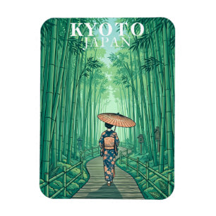 Kyoto Japan Bamboebos Reis Reizen Oude Stijl Magneet