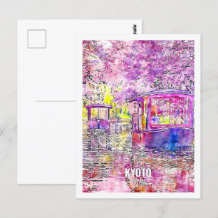Kyoto Japan Beroemde Reisplaats Waterverf Briefkaart