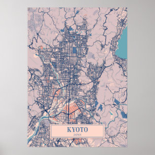 Kyoto - Japan Breezy City Map Poster