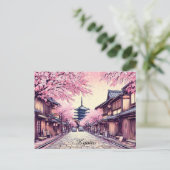Kyoto Japan Cherry Blossom Landscape Briefkaart (Staand voorkant)