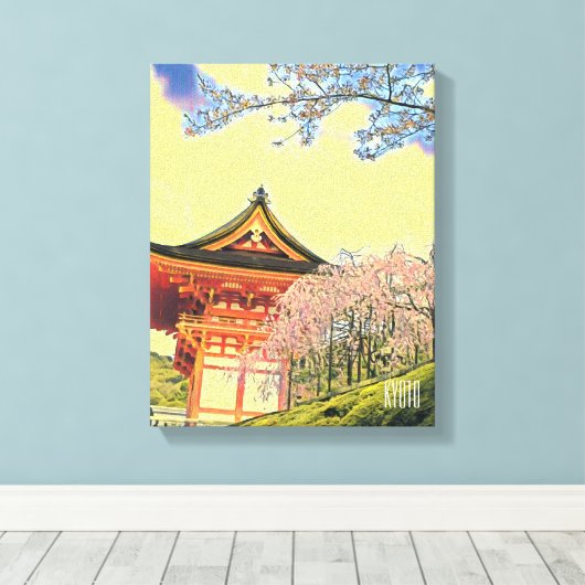 Kyoto Japan Cherry Blossom reisfotografie Canvas Afdruk (Insitu (Houten vloer))