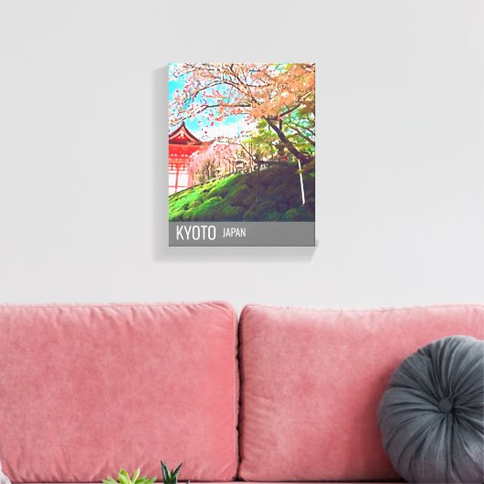 Kyoto Japan Cherry Blossom reisfotografie Canvas Afdruk (Insitu (Woonkamer))