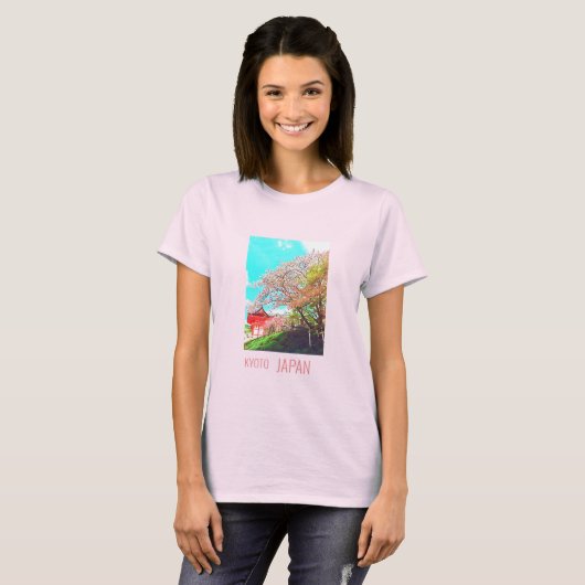 Kyoto Japan Cherry Blossom reisfotografie T-shirt (Voorkant volledig)