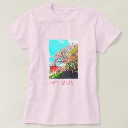 Kyoto Japan Cherry Blossom reisfotografie T-shirt (Design voorkant)