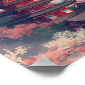 Kyoto Japan Cherry Blossom Temple Art –  Sapura  Poster (Hoek)