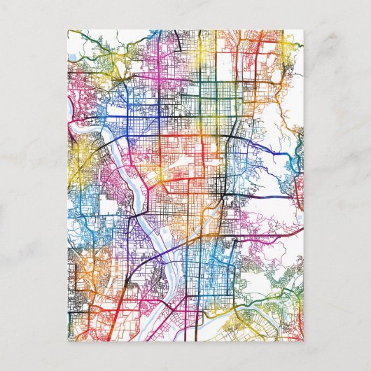 Kyoto Japan City Map Briefkaart (Voorkant)