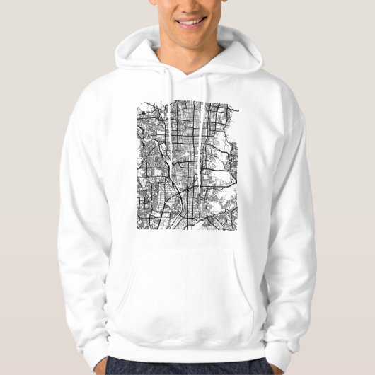 Kyoto Japan City Map Hoodie (Voorkant)