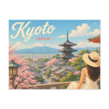 Kyoto - Japan De Dame met de Hoed Reisansichtkaart