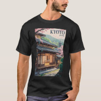 Kyoto Japan Huis Illustratie Reis Kunst Vintage