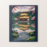 Kyoto Japan Kinkaku-ji Illustration Travel Art Vin Legpuzzel<br><div class="desc">Kyoto retro vector travel design. From the iconic Fushimi Inari Shrine and Golden Pavilion to the peaceful Arashiyama Bamboo Grove,  Kyoto offers an unforgettable glimpse into Japan’s cultural heart and heritage.</div>