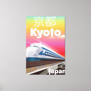 kyoto Japan kogeltrein vintage-poster Canvas Afdruk