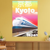 kyoto Japan kogeltrein vintage-poster Canvas Afdruk (Insitu (Woonkamer))