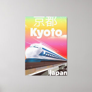 kyoto Japan kogeltrein vintage-poster Canvas Afdruk