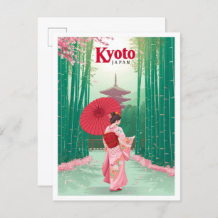 Kyoto Japan Kunst Reizen Illustratie Briefkaart
