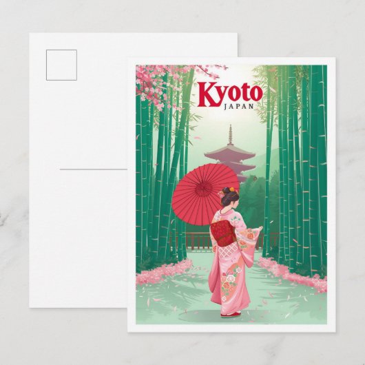 Kyoto Japan  Kunst Reizen Illustratie Briefkaart (Voorkant / Achterkant)