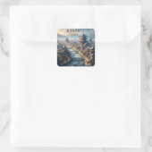 Kyoto Japan Landschapsreizen  Vierkante Sticker (Tas)