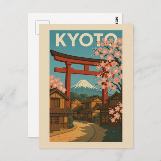 Kyoto Japan Mountain Travel Briefkaart (Voorkant / Achterkant)