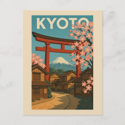 Kyoto Japan Mountain Travel Briefkaart (Voorkant)