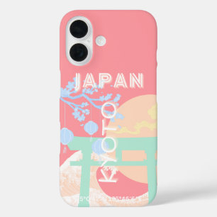Kyoto Japan Pastel Travel Art iPhone 16 Hoesje