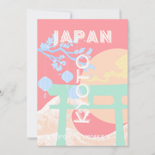 Kyoto Japan Pastel Travel Art Feestdagenkaart