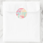 Kyoto Japan Pastel Travel Art Ronde Sticker (Tas)