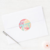 Kyoto Japan Pastel Travel Art Ronde Sticker (Envelop)