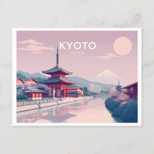 Kyoto Japan Pastel Travel Design Briefkaart