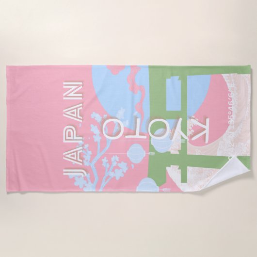 Kyoto Japan Reiskunst, Pastelreizen Kunst Strandlaken (Voorkant)